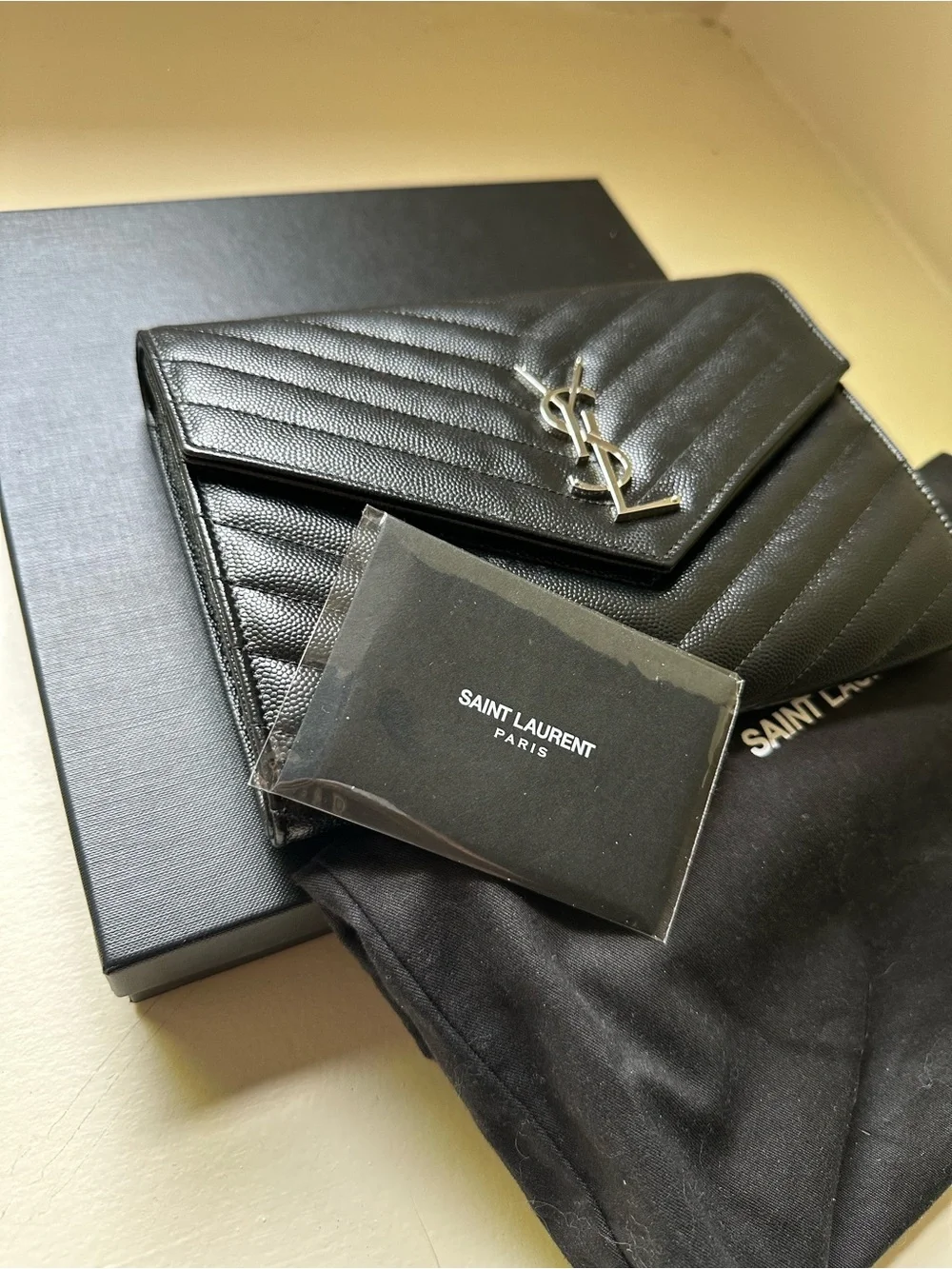Saint Laurent Cassandre Leather Clutch - Picture 7 of 7